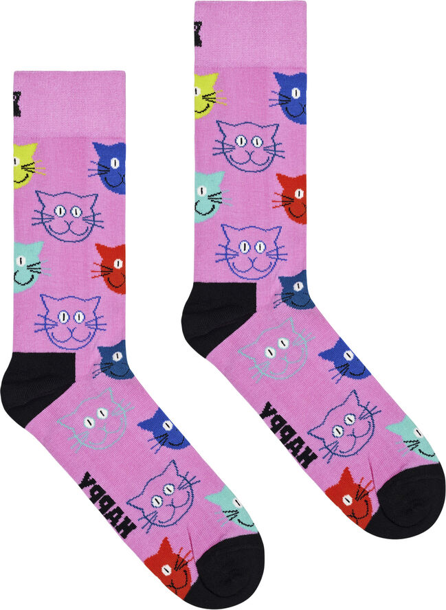 Happy Socks 3-Pack Mixed Cat Socks Gift Set Navy