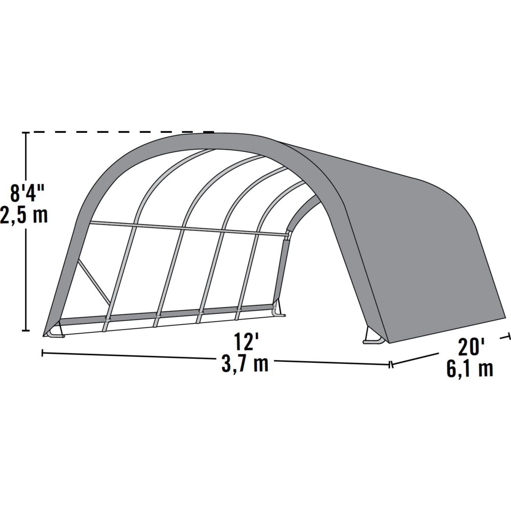 ShelterLogic Weidezelt 22,6m², 370x610 cm