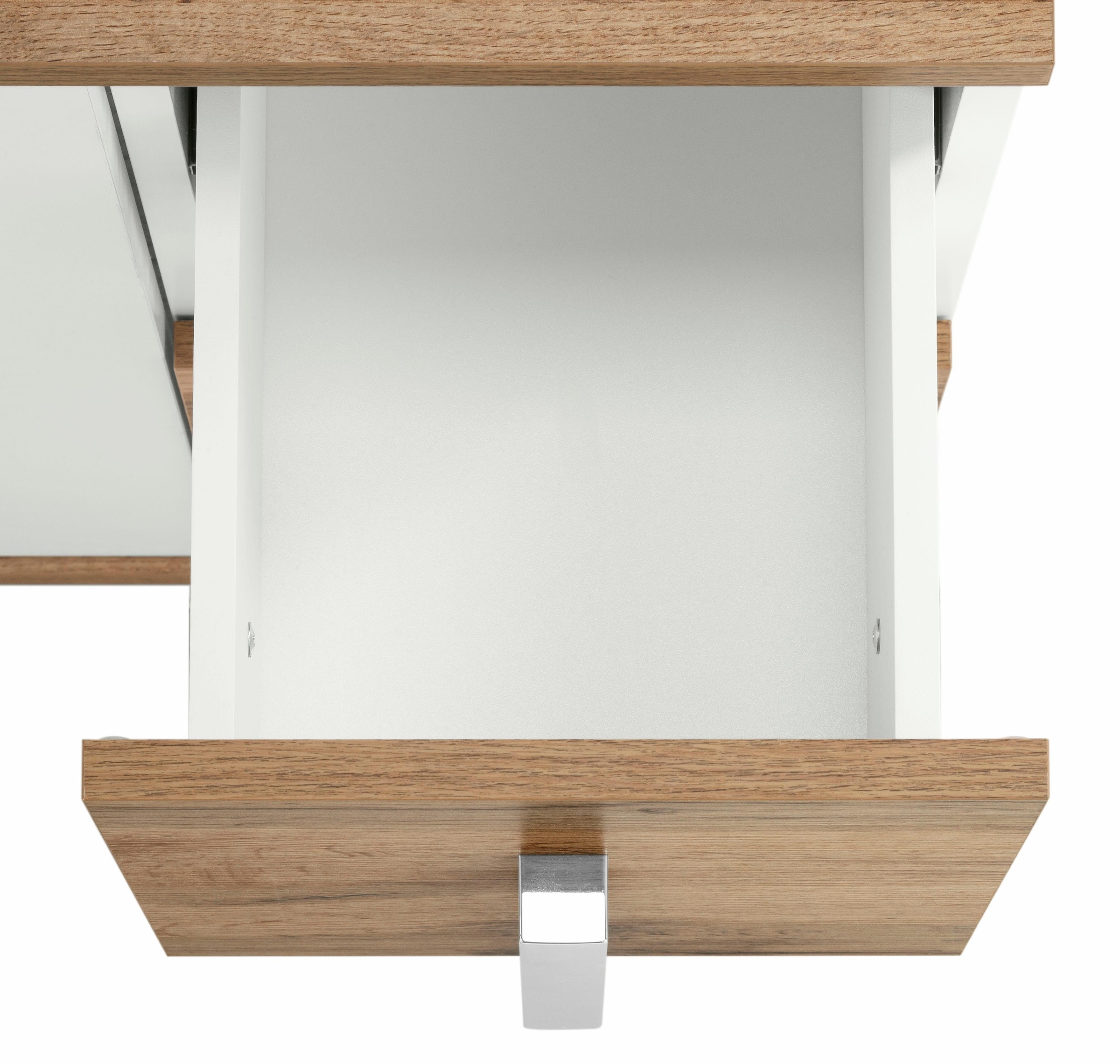 Schildmeyer Waschbeckenunterschrank »Kampen made in Germany« Höhe 60 cm, mit Metallgriffen, Tür mit Soft-Close, 2 Schubladen