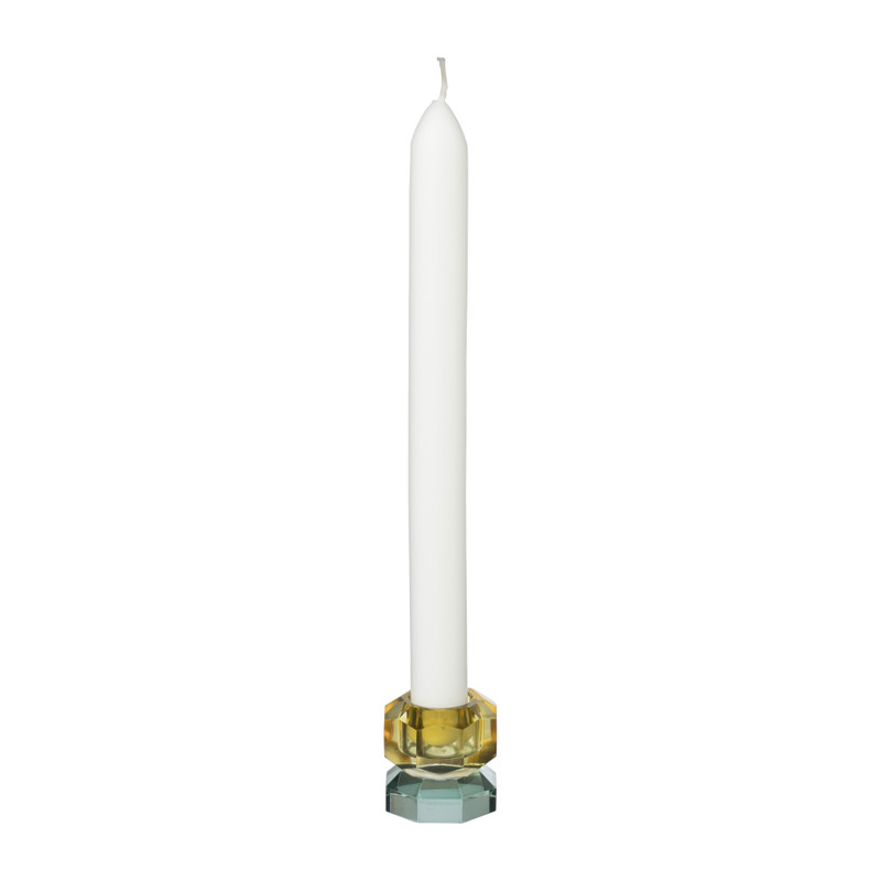 Dinerkaarshouder kristal 2-laags - oker/groen - 4x4x4 cm