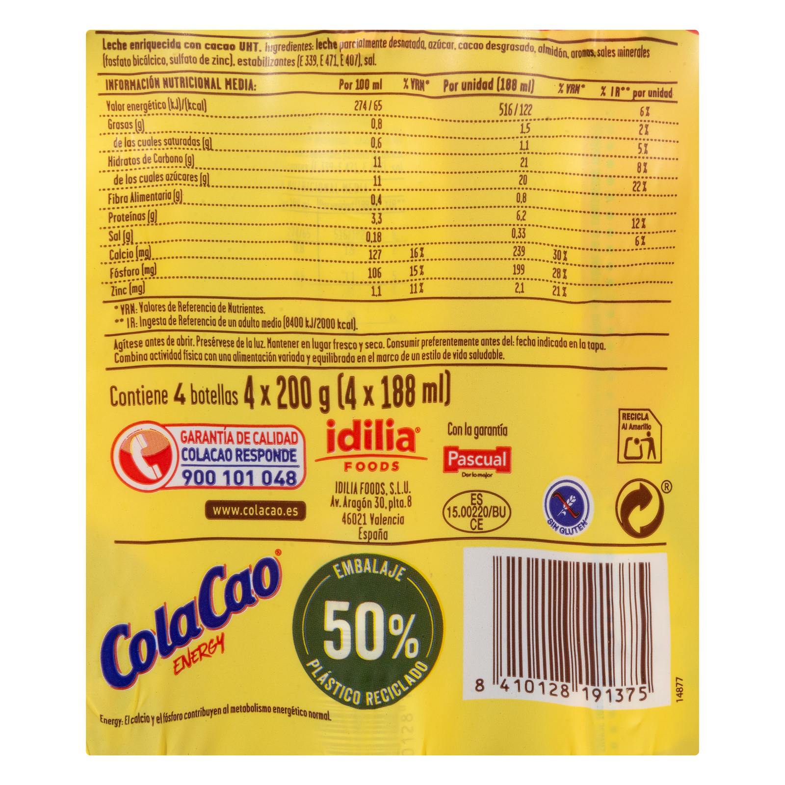 Shake énergétique au chocolat ColaCao