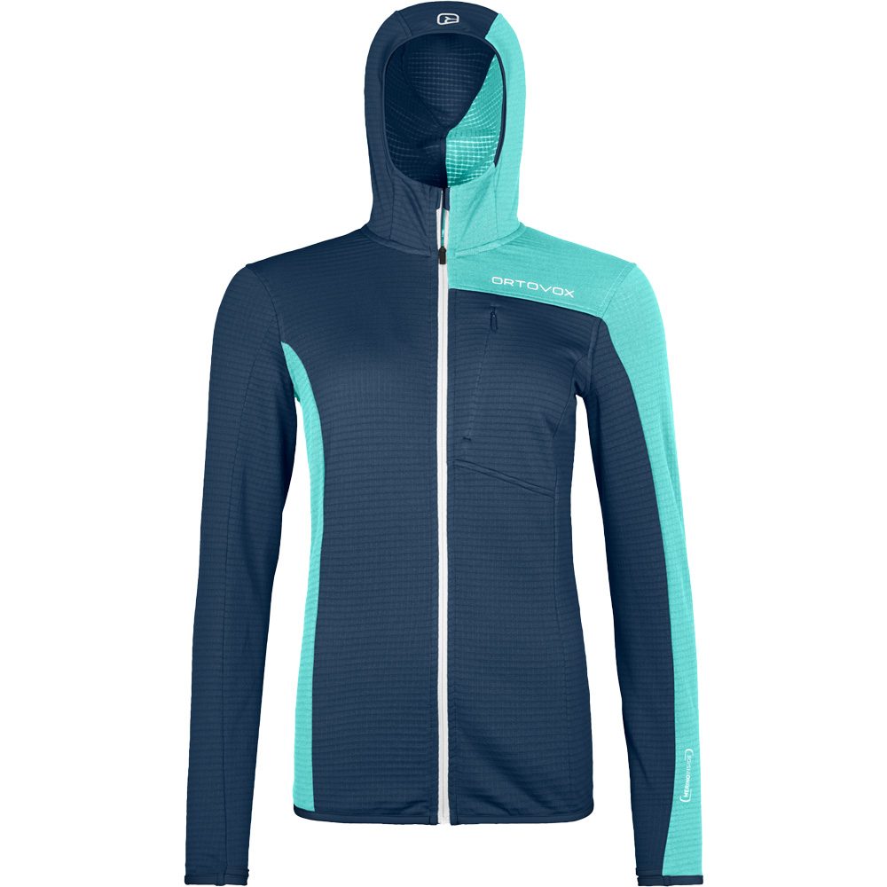 ORTOVOX Fleece Light Grid Jacke Damen deep ocean