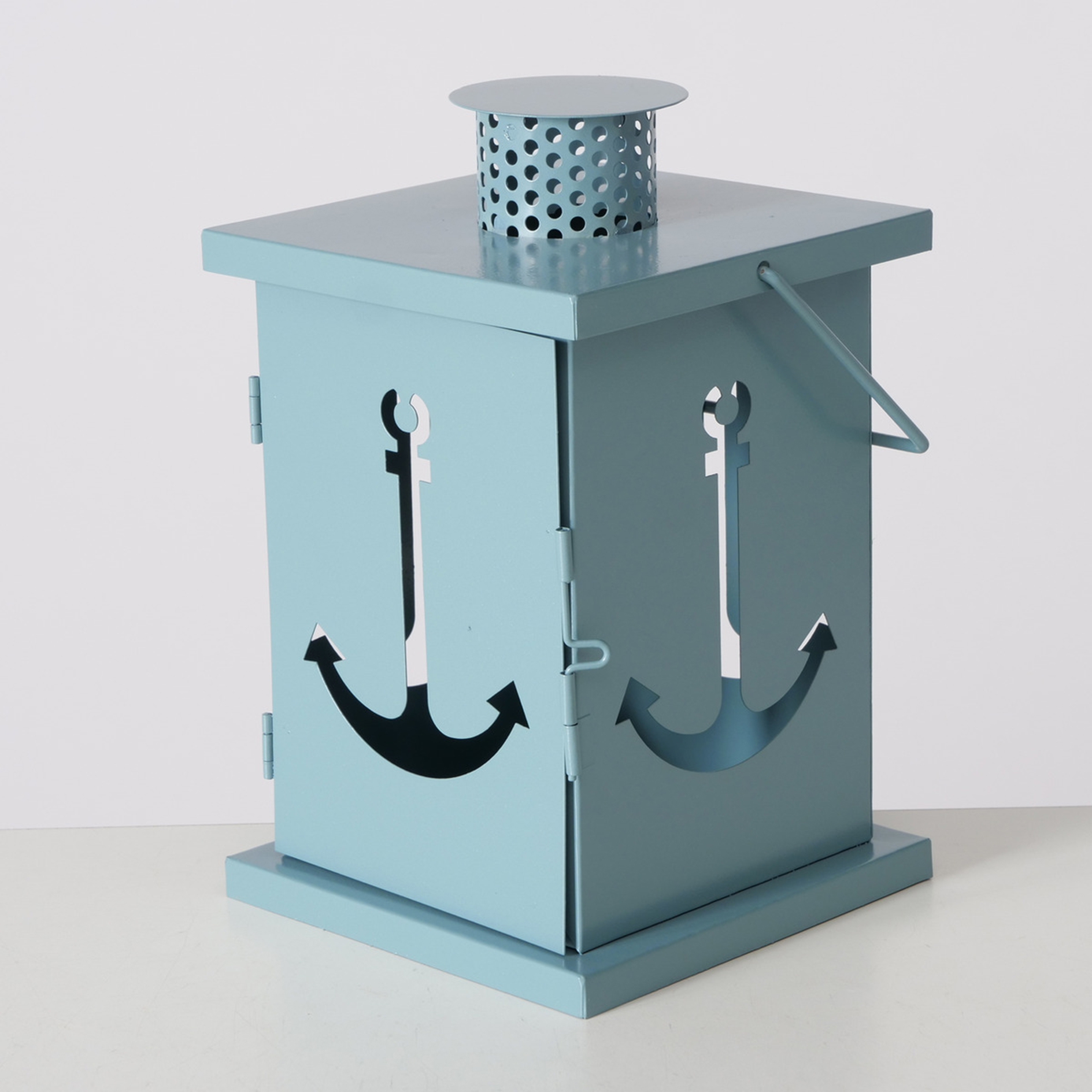 Laterne - hellblau - 23 cm hoch