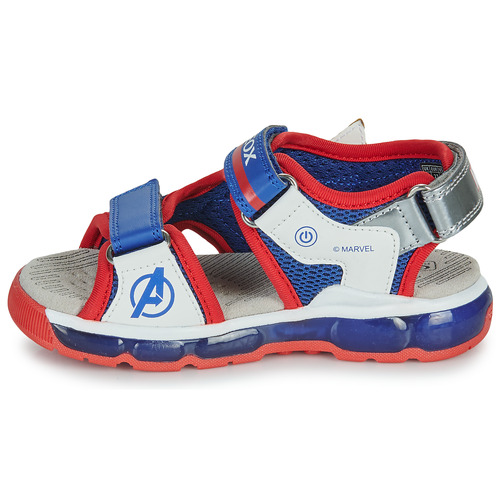 Geox - J SANDAL ANDROID BOY - Bleu / Rouge / Blanc