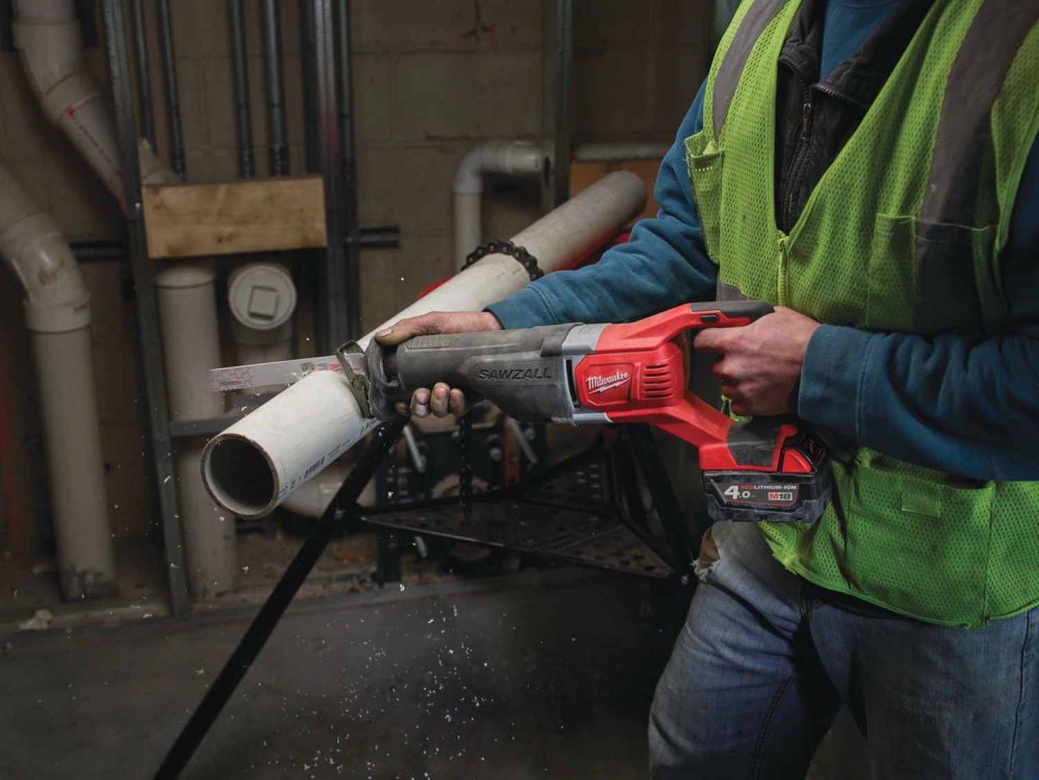 Milwaukee M18 BSX-402C 18V Li-Ion accu reciprozaag set (2x 4.0Ah accu) in koffer