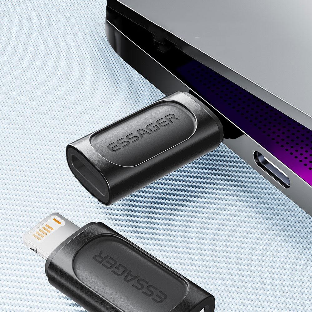 Lightning auf USB C Adapter Konverter (480Mbit/s) - Schwarz