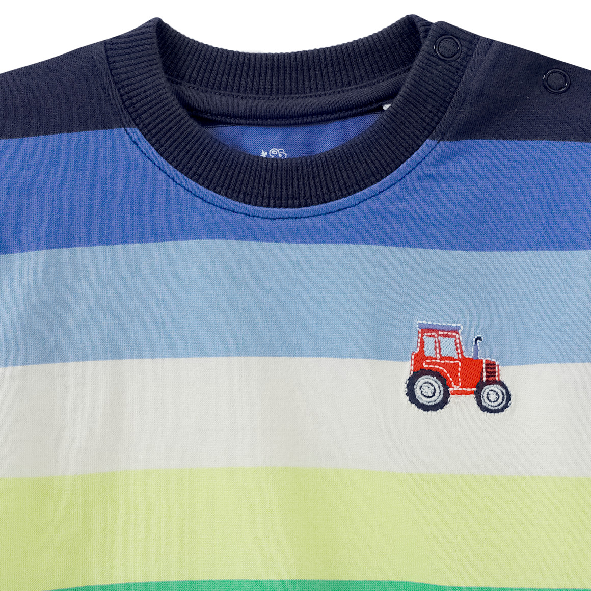 Topomini Baby T-Shirt mit Streifen dunkelblau / grün / creme