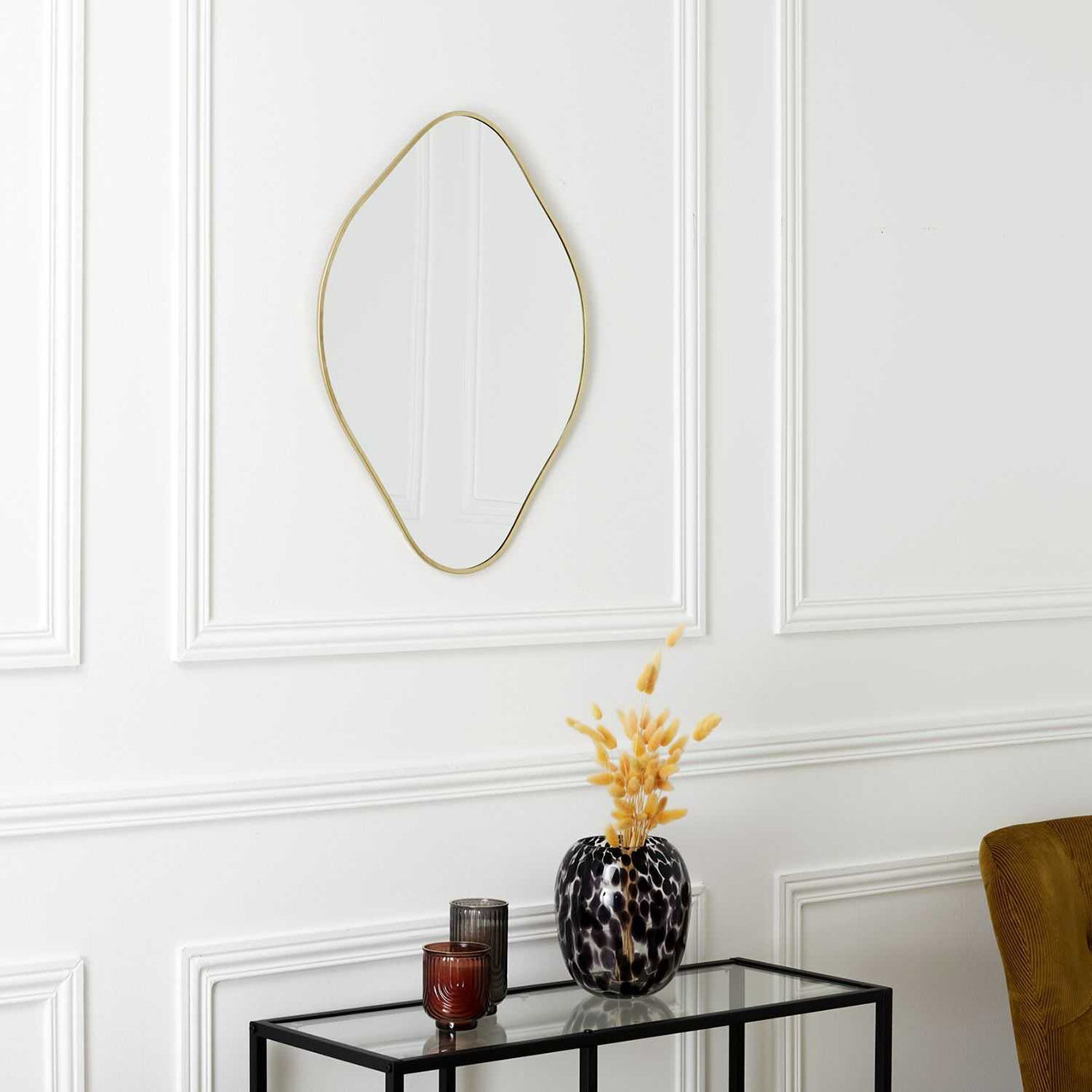 Home Deco Factory Miroir losange doré - 44x60x1 cm