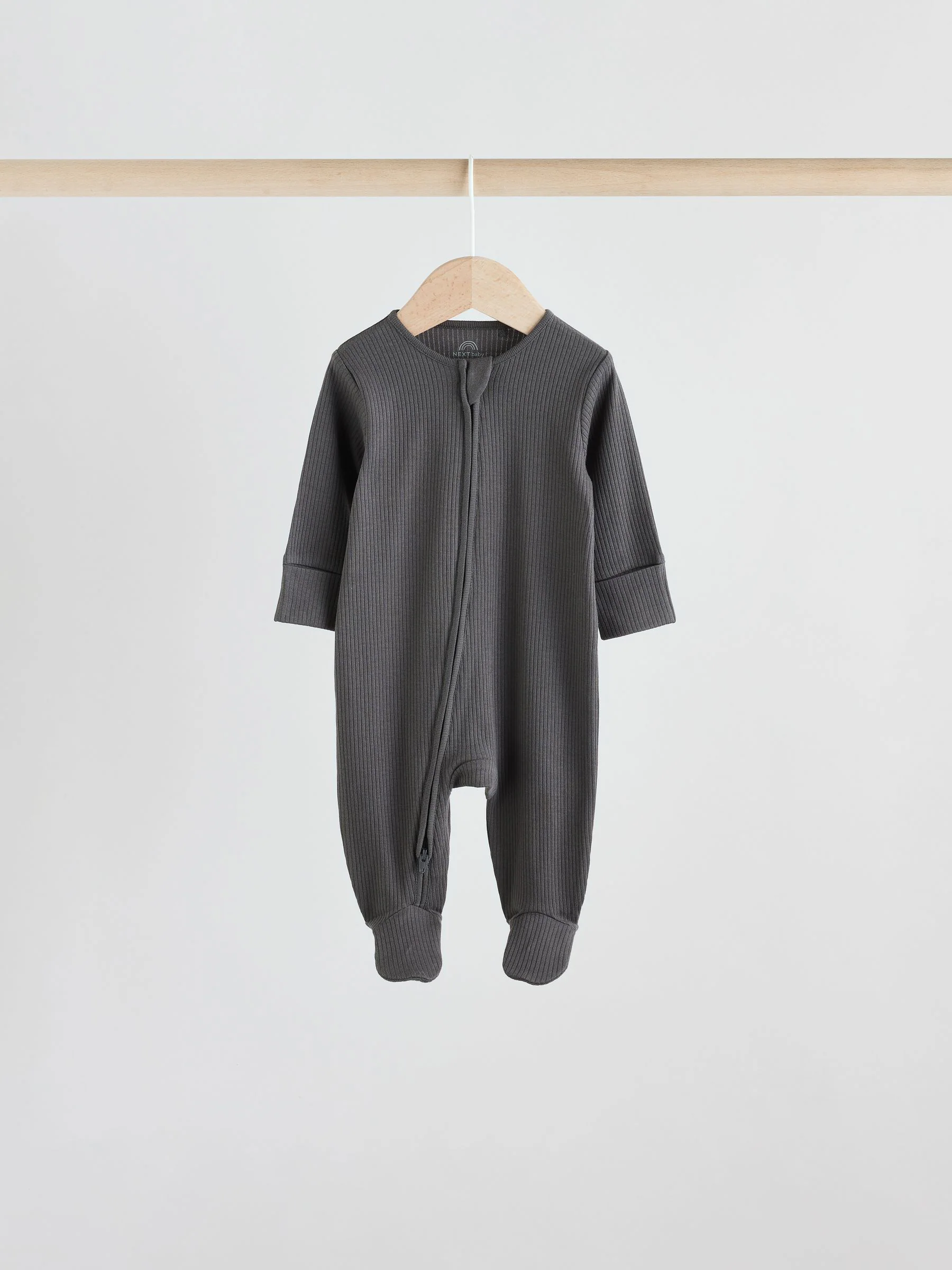 Neutraal - 5 Verpakking van babypyjama\'s met tweewegrits en voetjes (0-2jr)