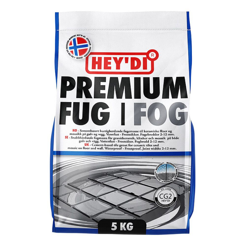 FUGEMASSEHEY'DI PREMIUM SILKEGRÅ 5 KG