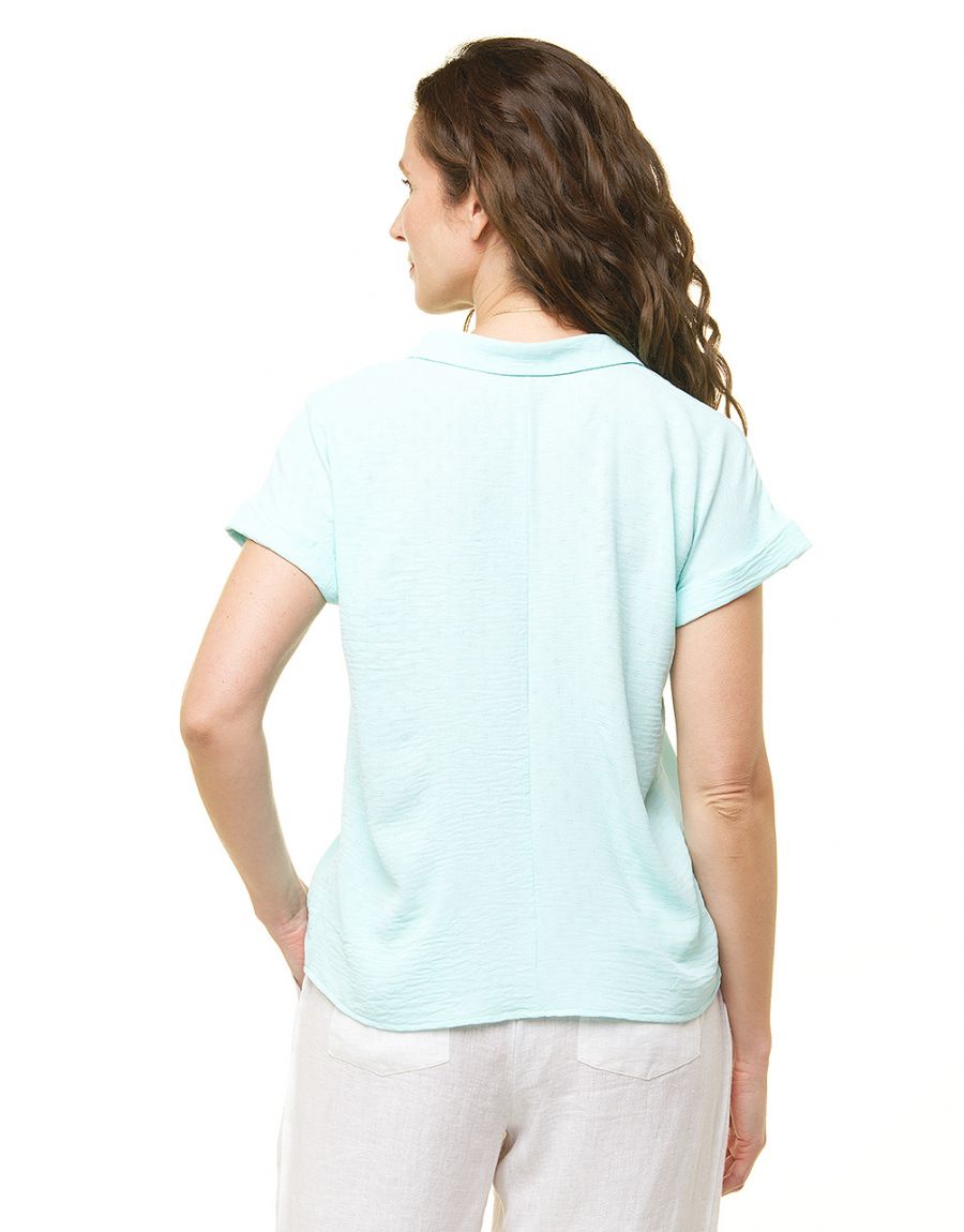Blouse polo vert menthe