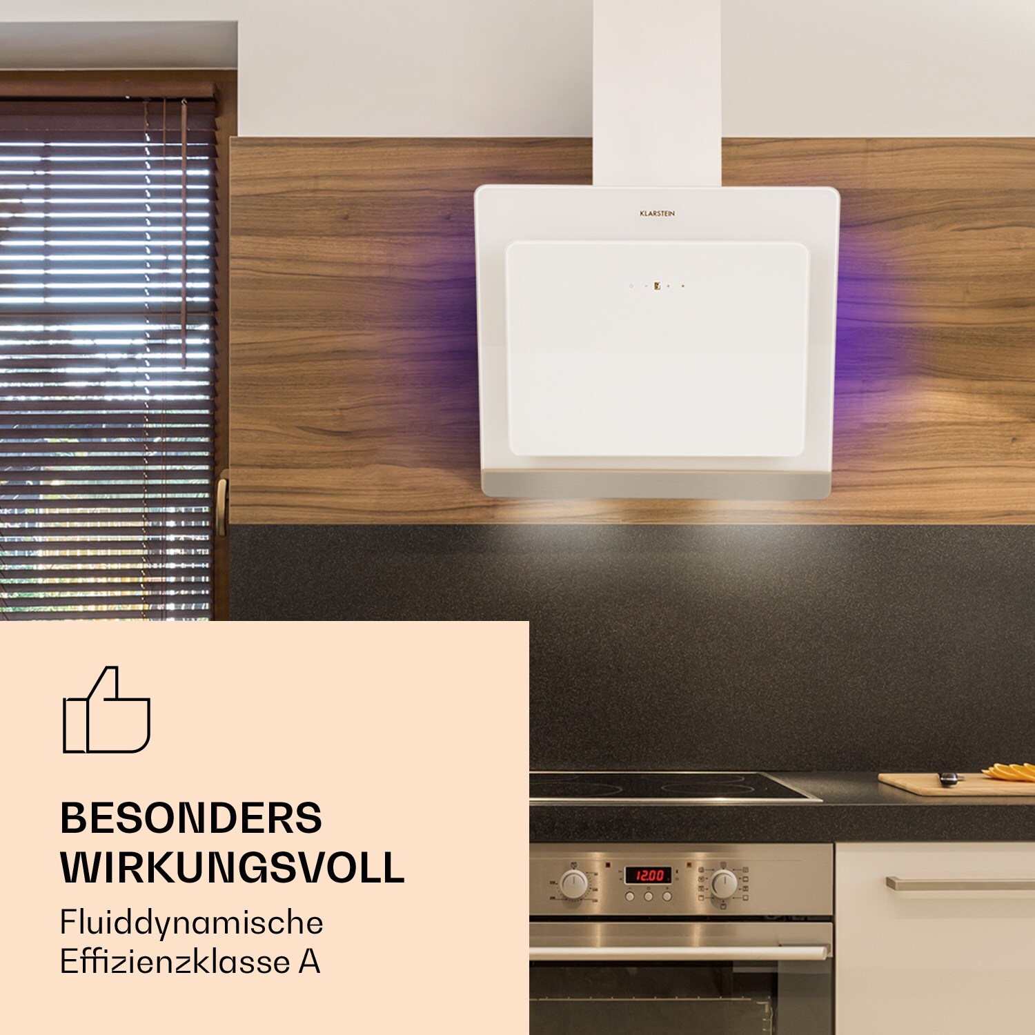>Aurora Eco 60 Dunstabzugshaube 550 m³/h 60cm kopffrei Ambientelicht EEC A+ Weiß