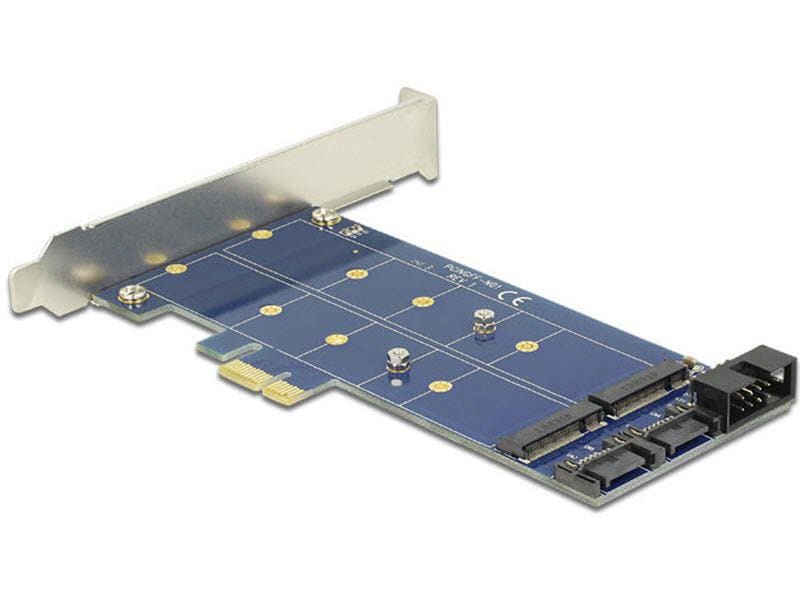 Delock Host Bus Adapter Controller PCI-Ex1 - M.2, 2Port PCI Express Karte mit zwei M.2 NGFF Slots
