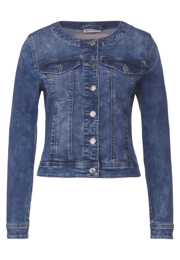 Blaue Jeansjacke - indigo random wash