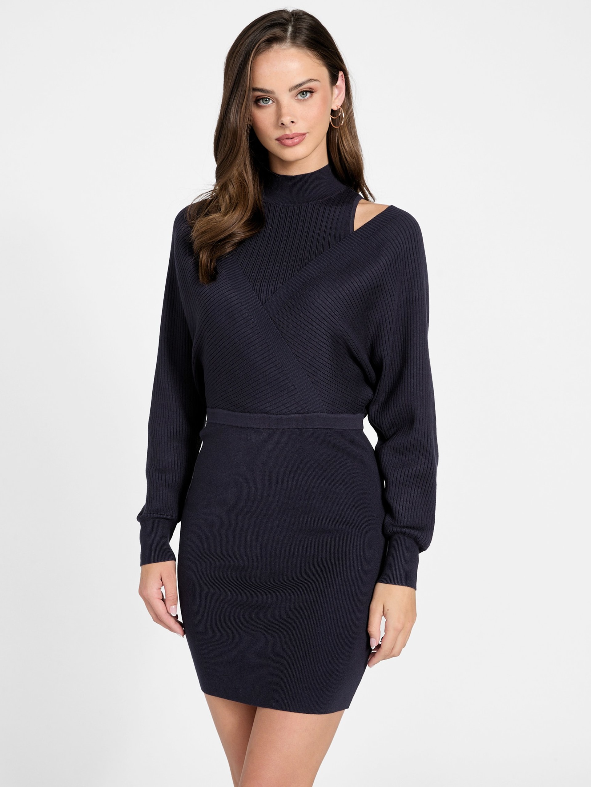 Vestido curto canelado