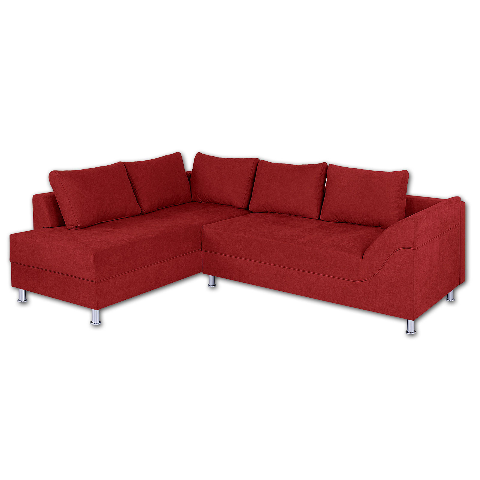 Ecksofa - cranberry - Bonell-Federkern - Microfaser