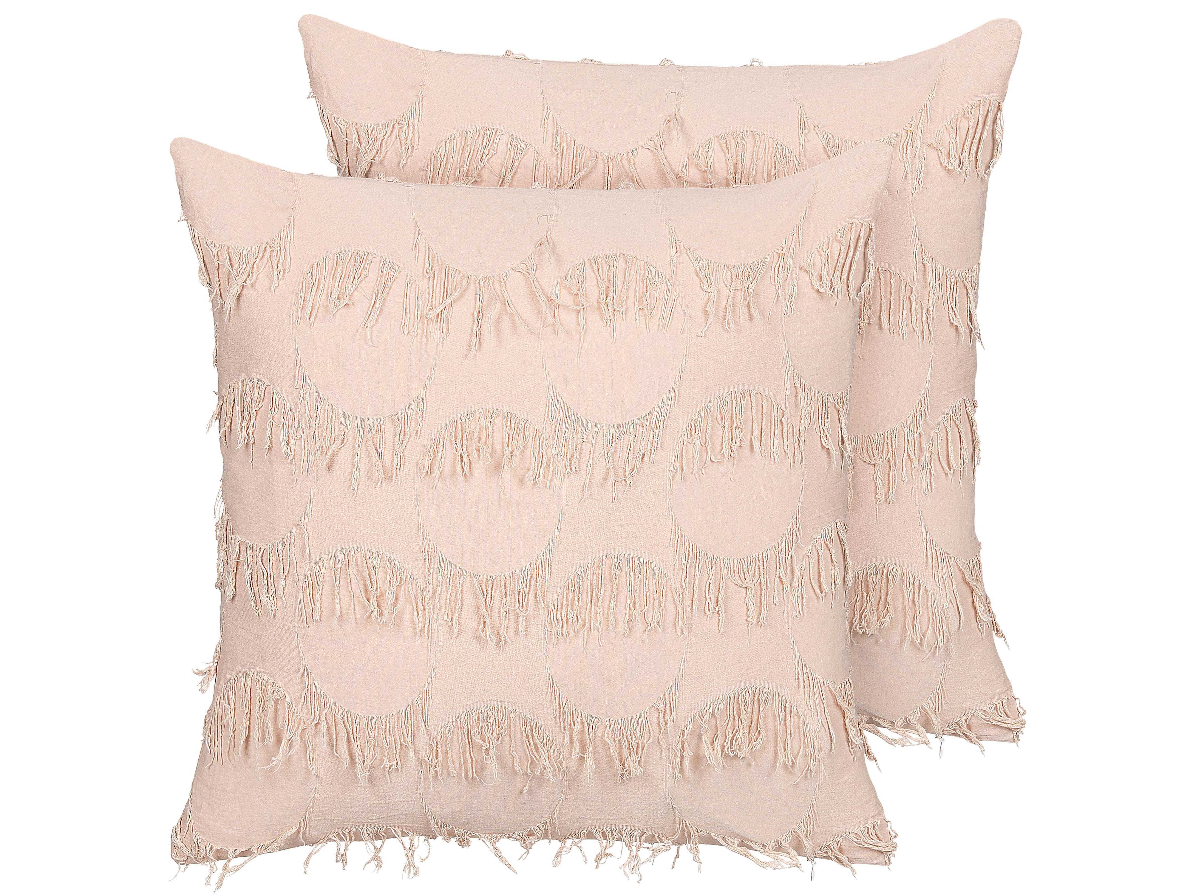 Set van 2 sierkussens AGASTACHE 45 x 45 cm Roze geometrisch patroon