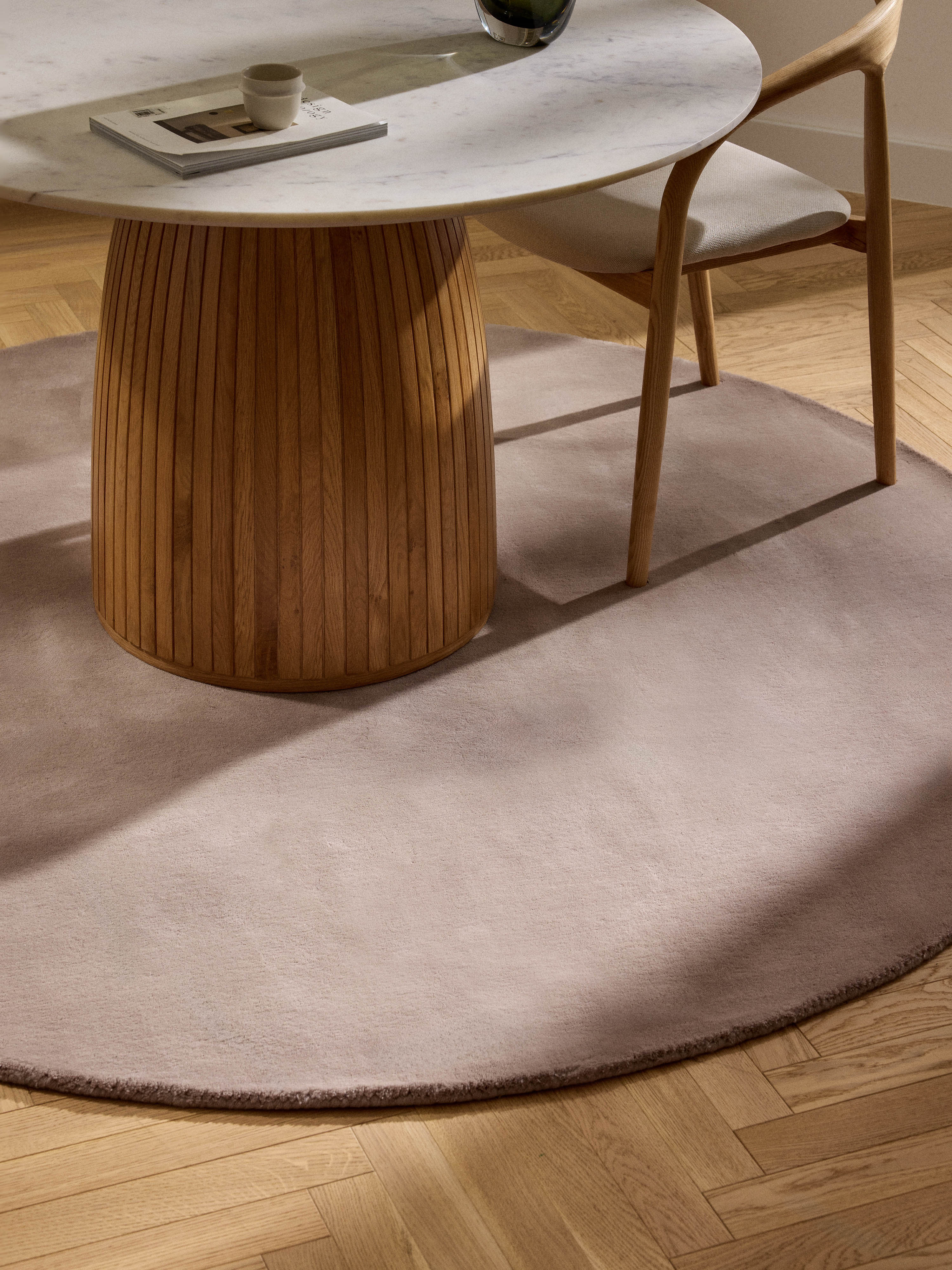 Rond wollen vloerkleed Zayne, handgeweven