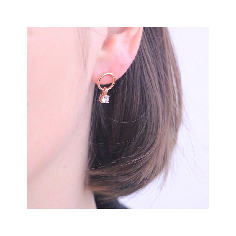Boucles d'oreilles Octavia - Or Rosé et Cristal