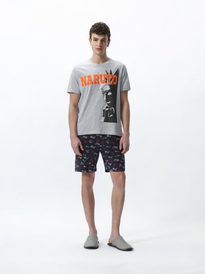 Conjunto de pijama Naruto Shippuden - Cinza Vigoré