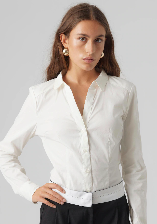 Vero Moda Blusenbody »VMLADY L/S G-STRING SHIRT WVN NEW NOOS«