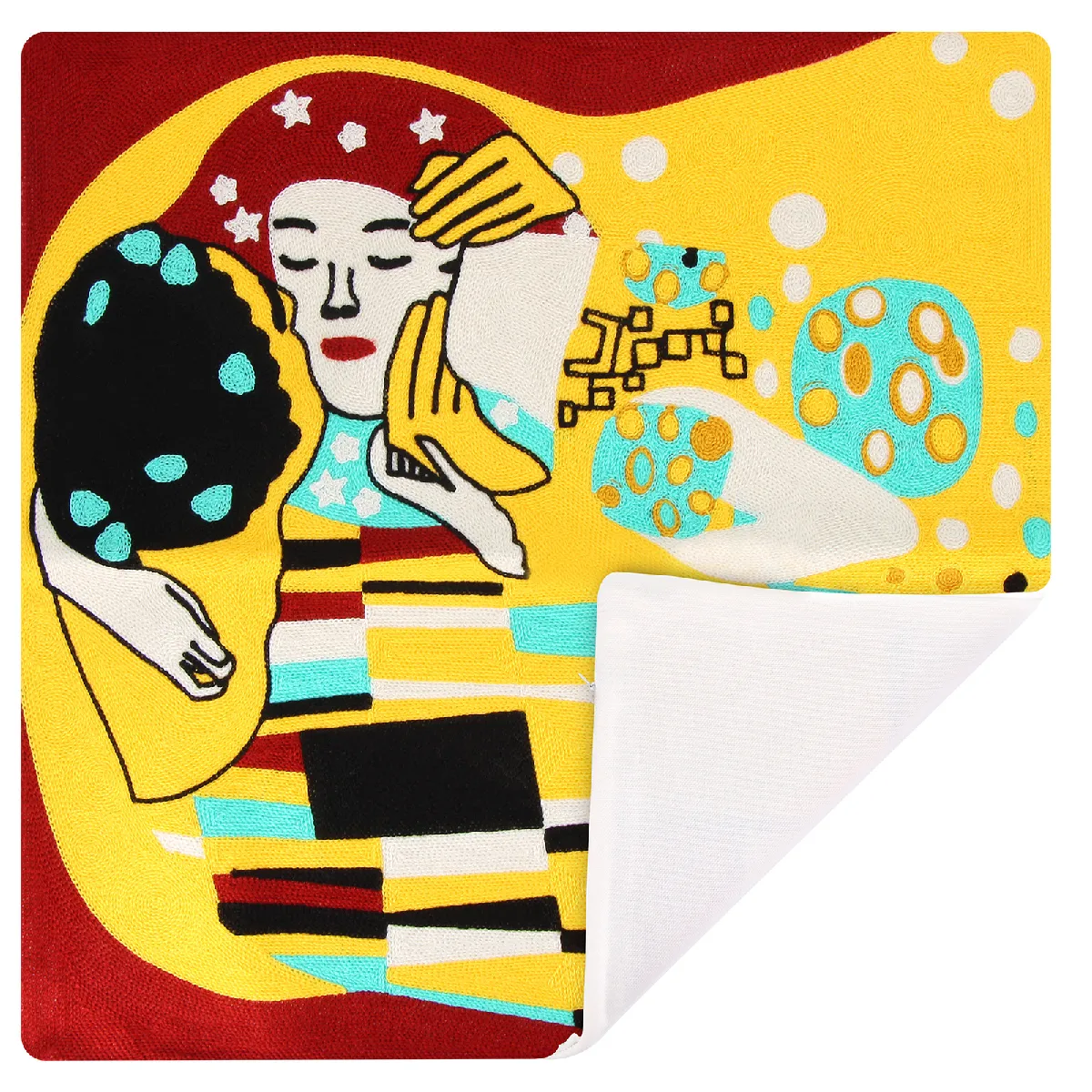 Avizar Lot de 2 Housses de Coussin Brodées Art Stellia 45x45 cm