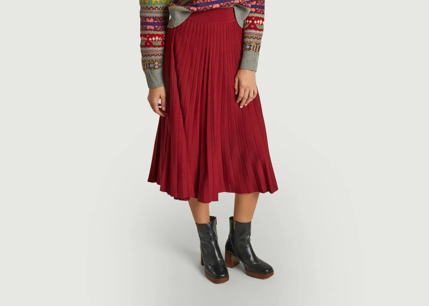 Jupe midi en coton plissé Polo Ralph Lauren