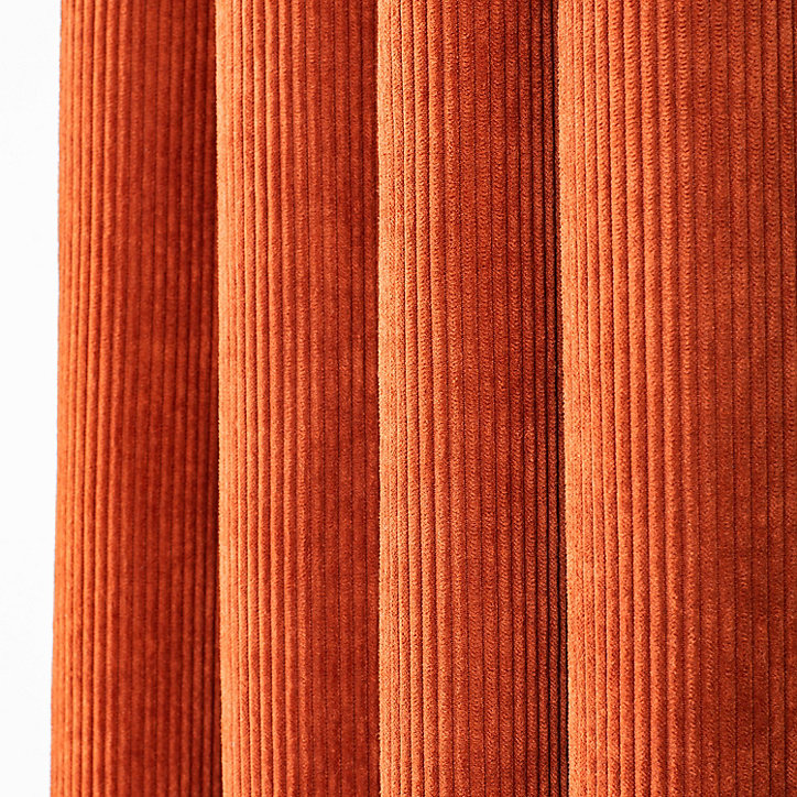 Rideau tamisant Fernand Rocle velours cotelé cuivre rouille L.260 x l.140 cm
