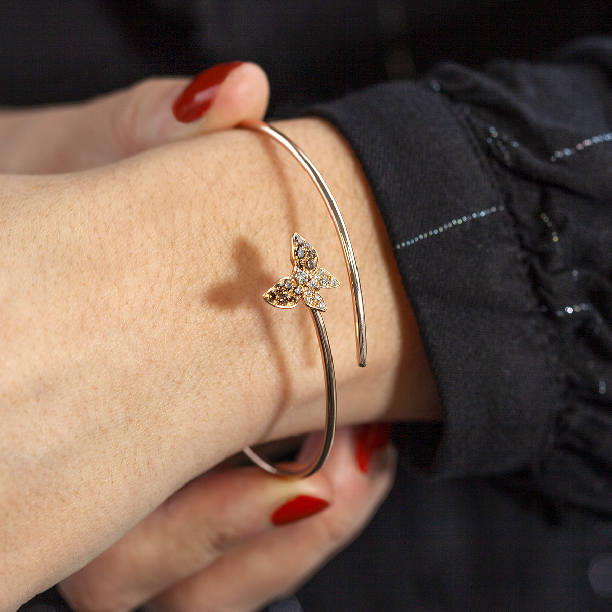 Bracelet d'occasion or 750 rose diamants