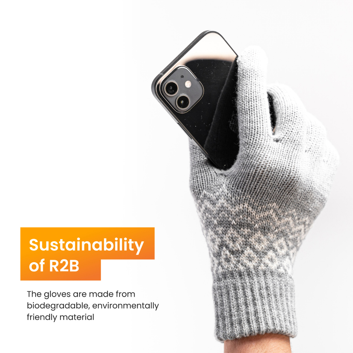 R2B Touchscreen Handschoenen Winter Heren & Dames - Wit