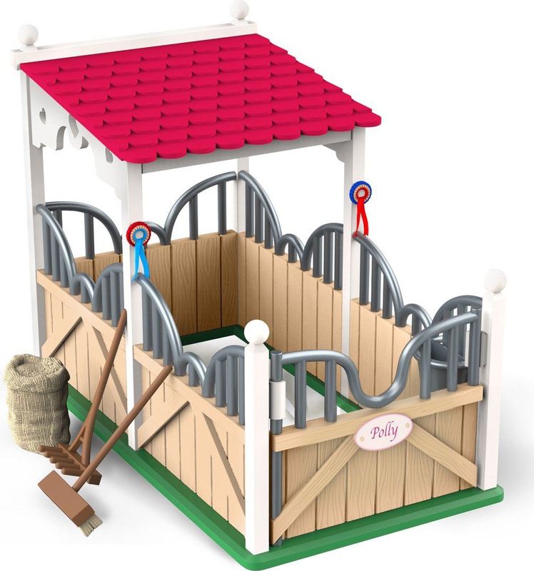 Papo - Paardenbox - Dierenverzorging - Met Omheining en Accessoires