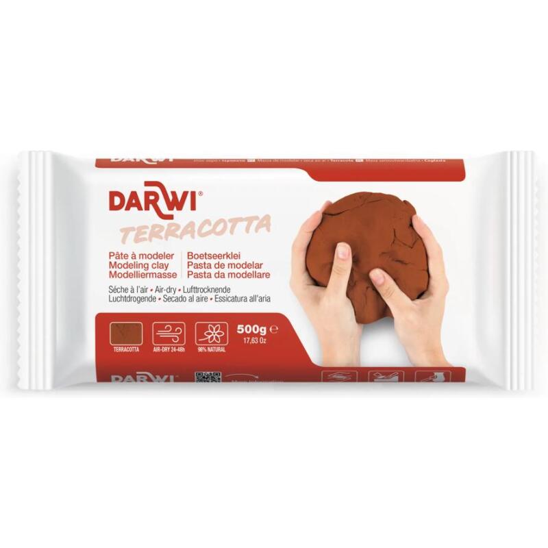 DARWI Pain de 500 g de pâte auto-durcissante TERRACOTTA - Terracotta