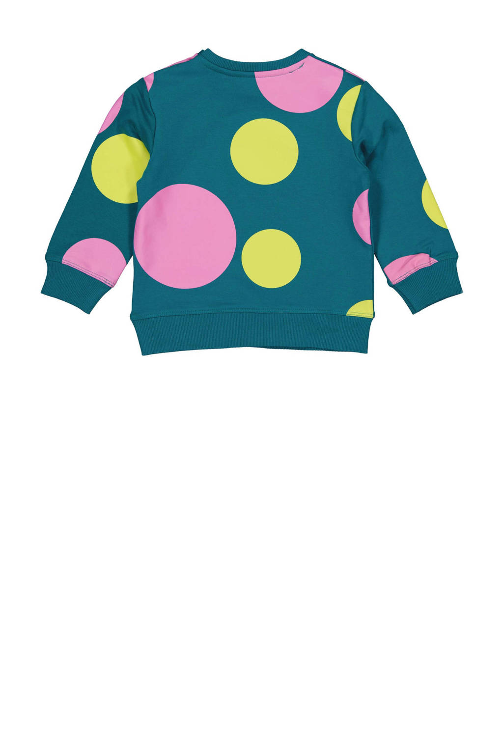 Quapi sweater MALOU met stippen petrol/geel/roze