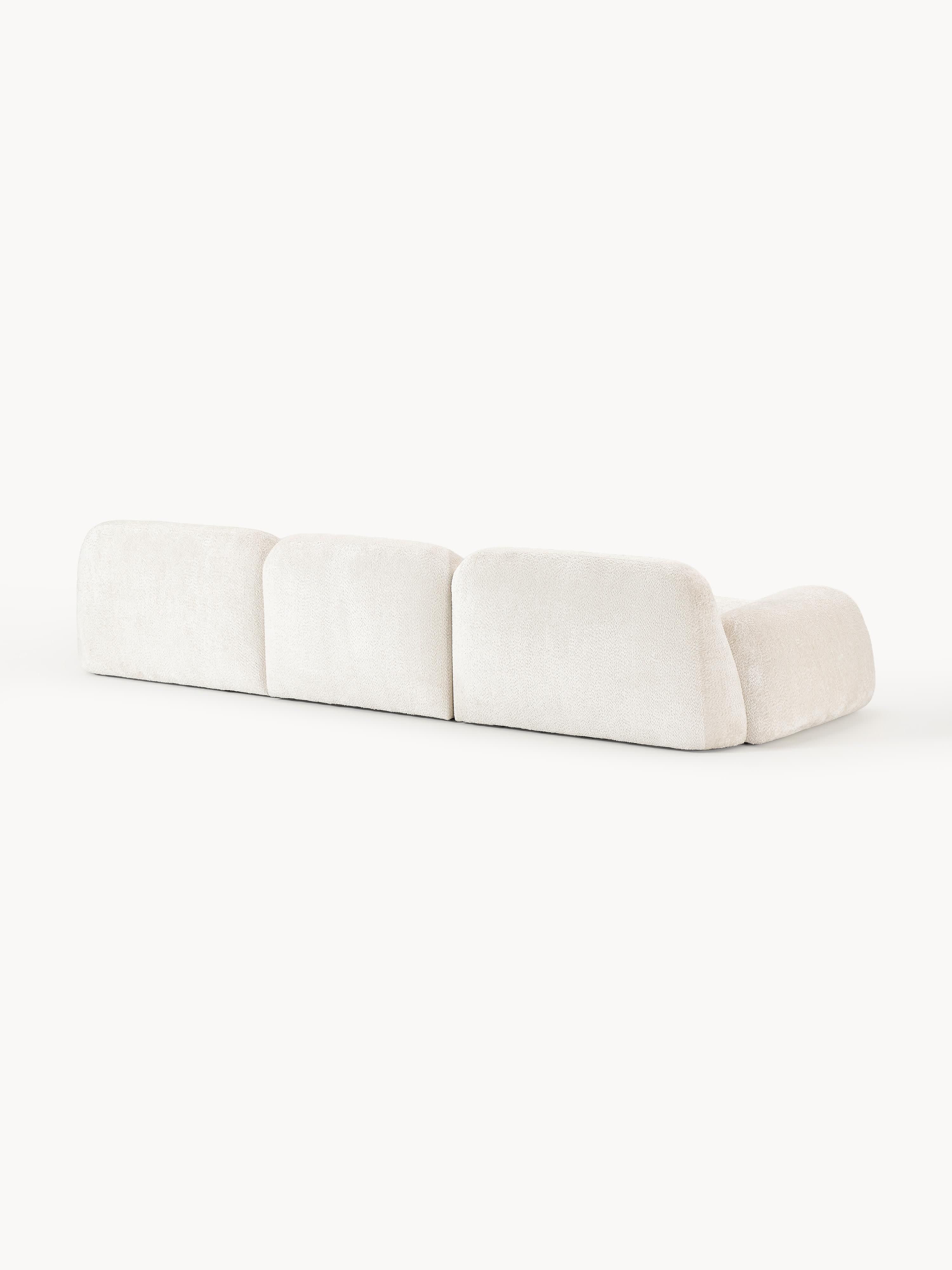 Modulaire bank Wolke (4-zits) van teddy-bouclé