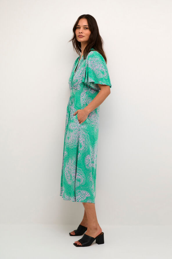 Culture CUpolly Long Dress Green/pink paisley