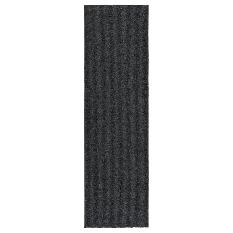 vidaXL - Vloerkleed - Antraciet - Polypropyleen - 100 x 350 cm