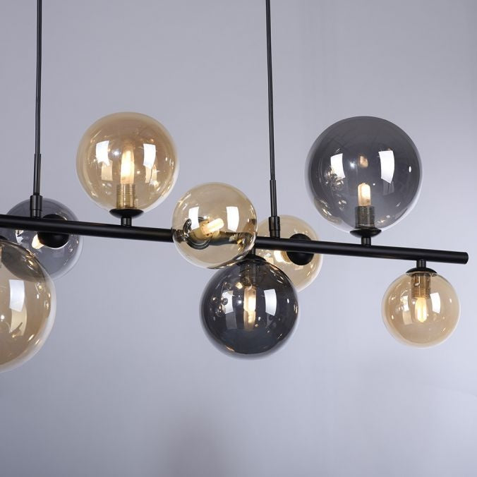 Paul Neuhaus Hanglamp Popsicle Zwart - Smoke Amber Glas 85cm