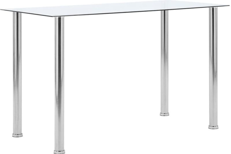 Eettafel - Transparant - Gehard Glas - Roestvrij Staal