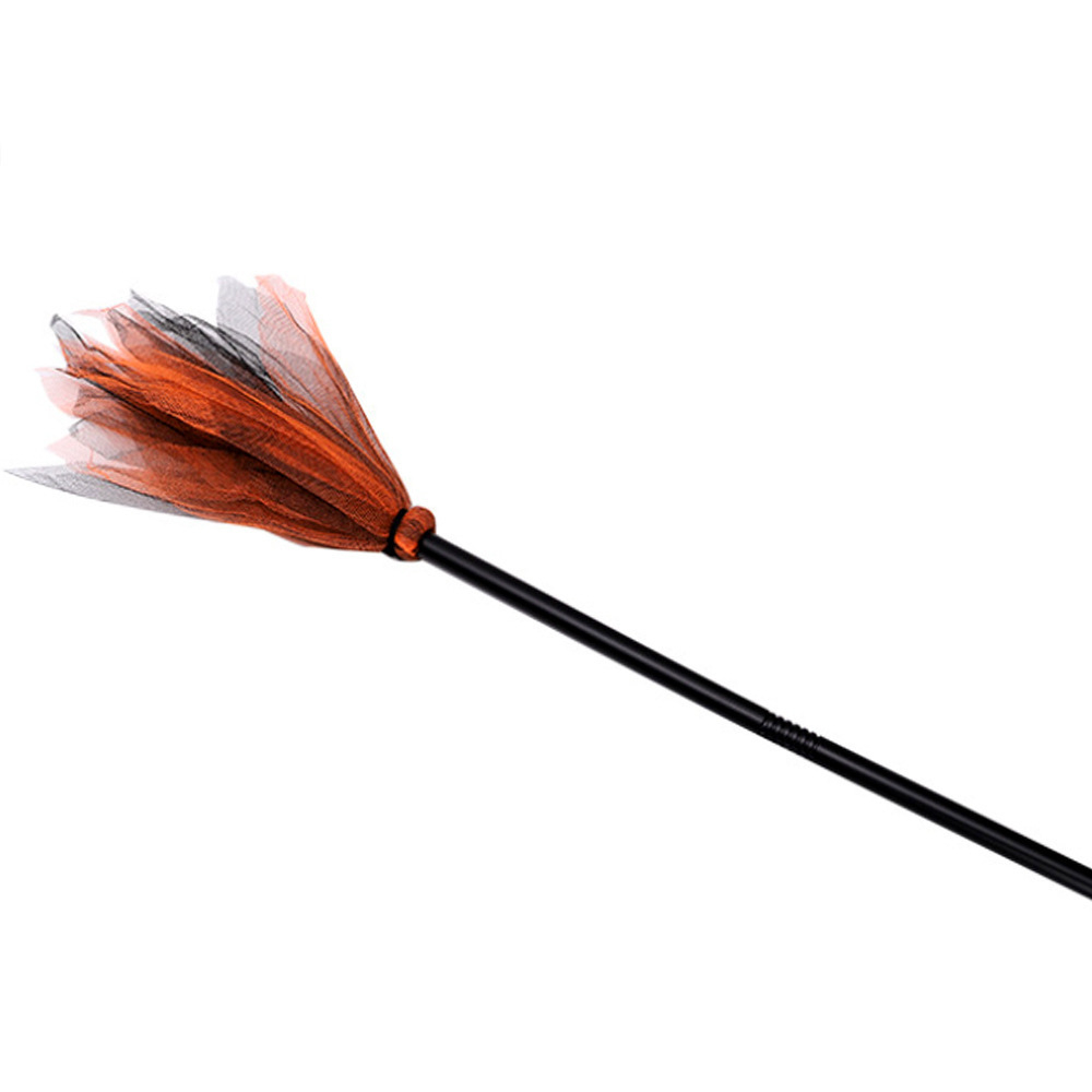 (82cm) Hexen Besen Fasnachts Kostüm Zubehör Motto Party Accessoire Halloween Foto Requisite - Orange