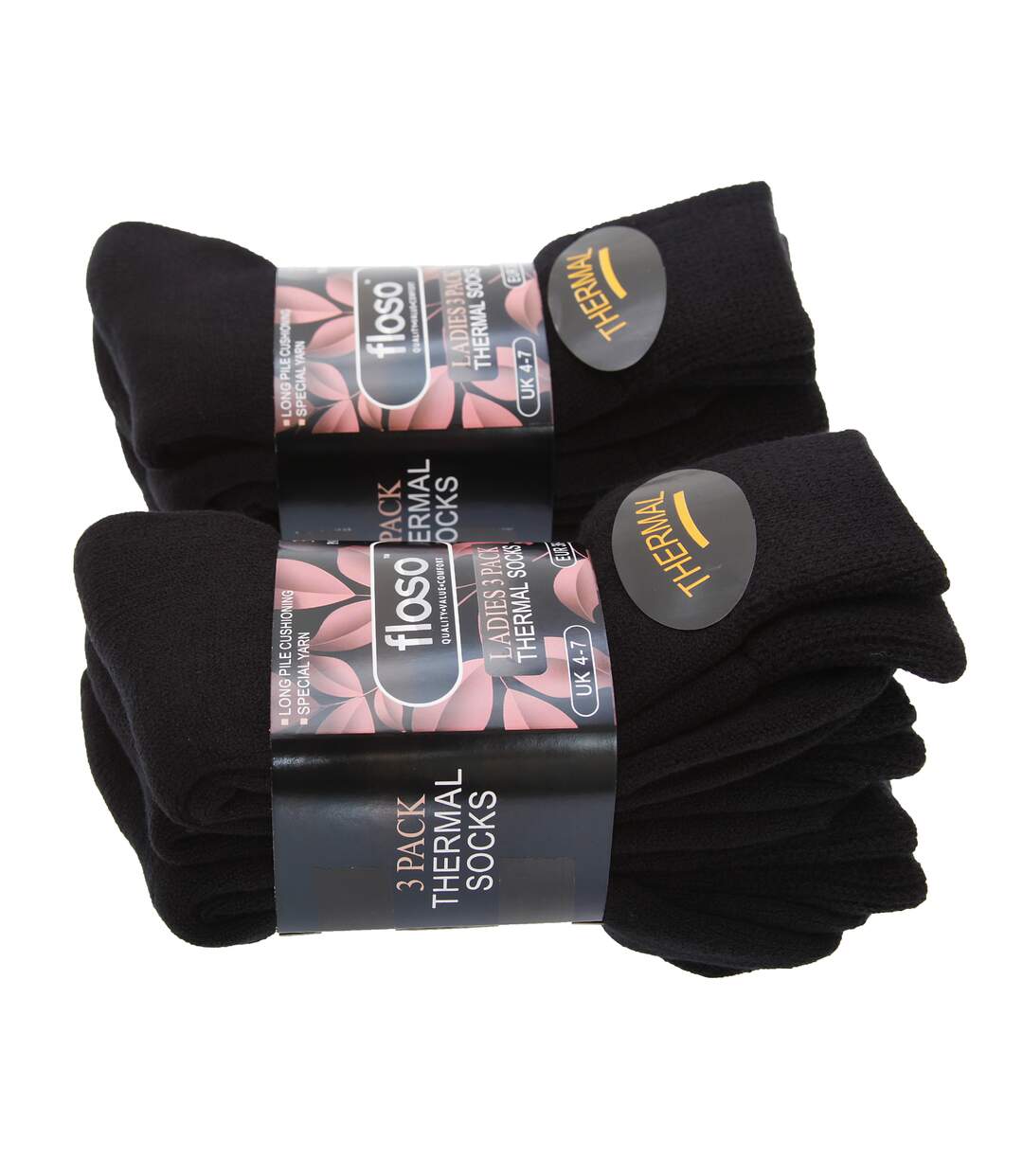 FLOSO - Chaussettes thermiques - Femme (Noir) - UTW142