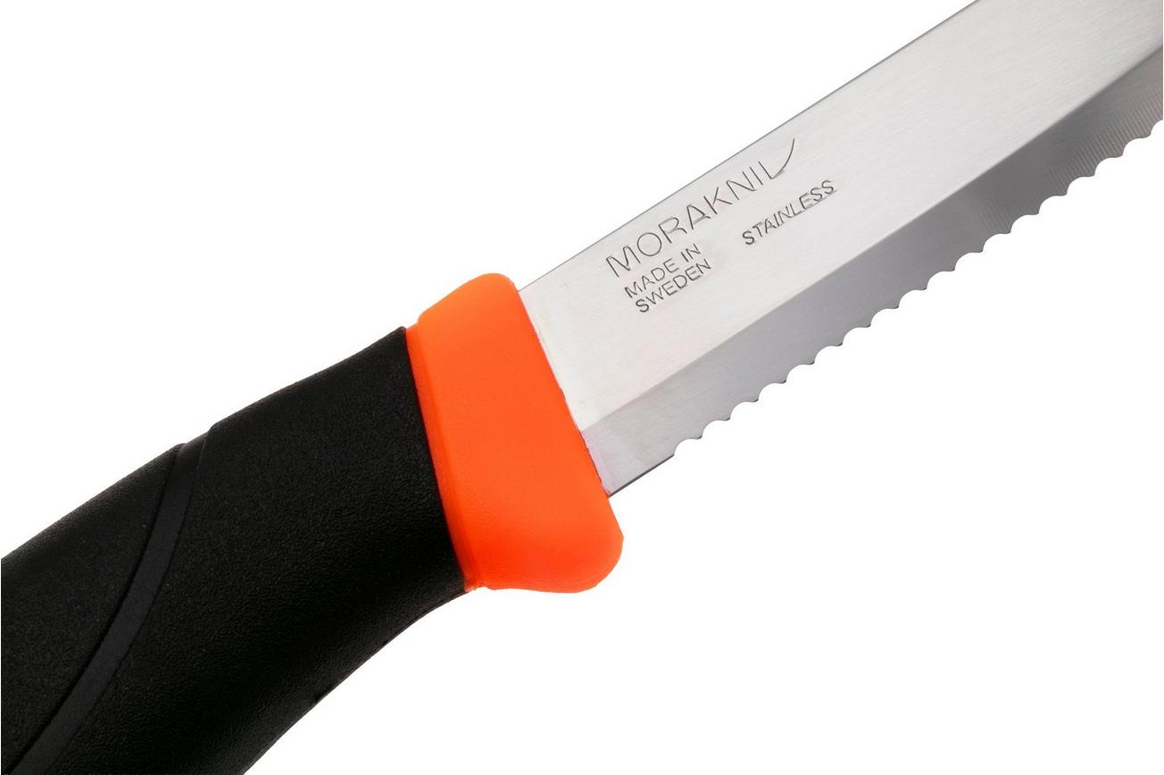 Morakniv Companion SRT (S) 11829 Hi-Vis Orange, bushcraftmes, partially serrated