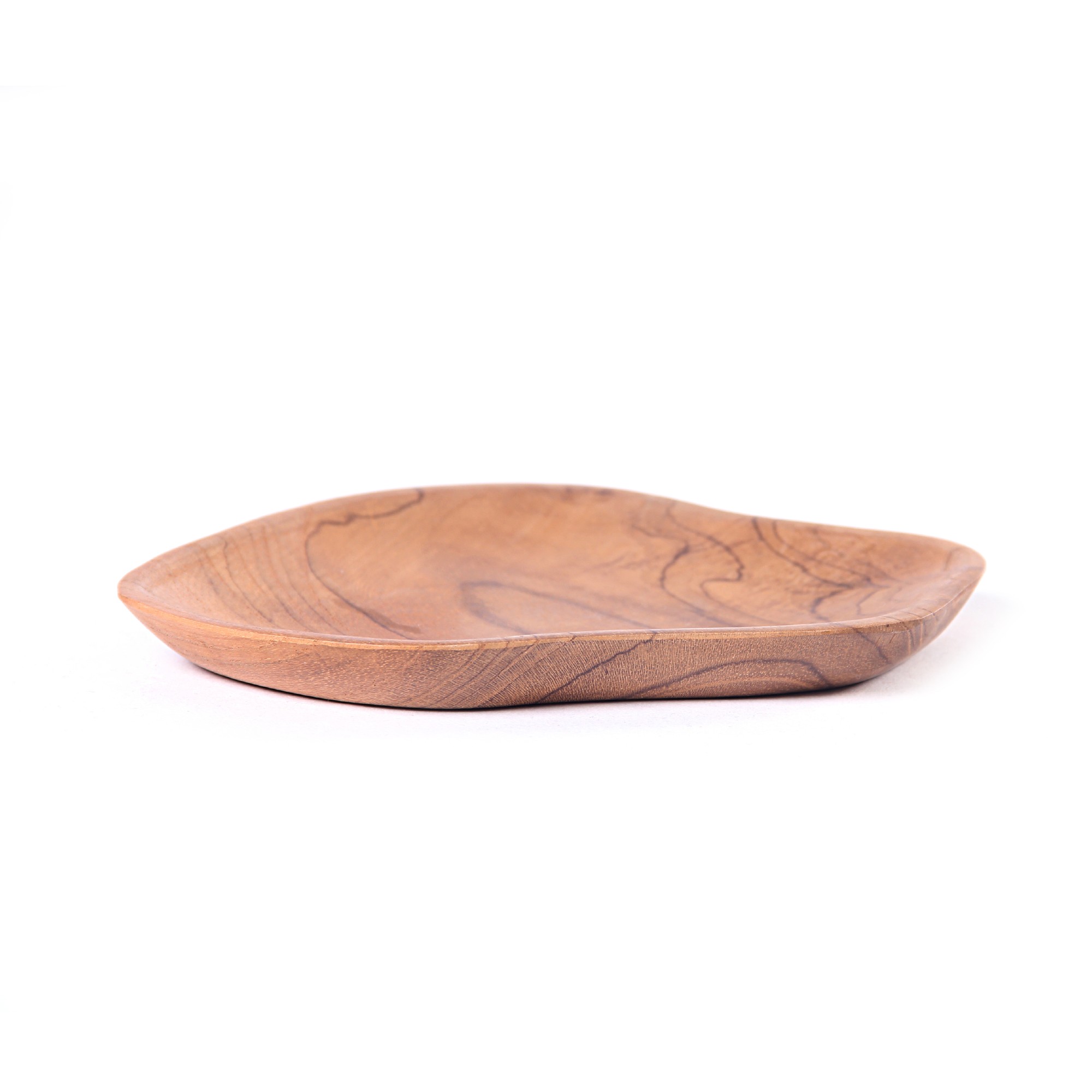 Schale Teak, natur, T 15 cm, B 16 cm, H 2 cm von fischer's lagerhaus