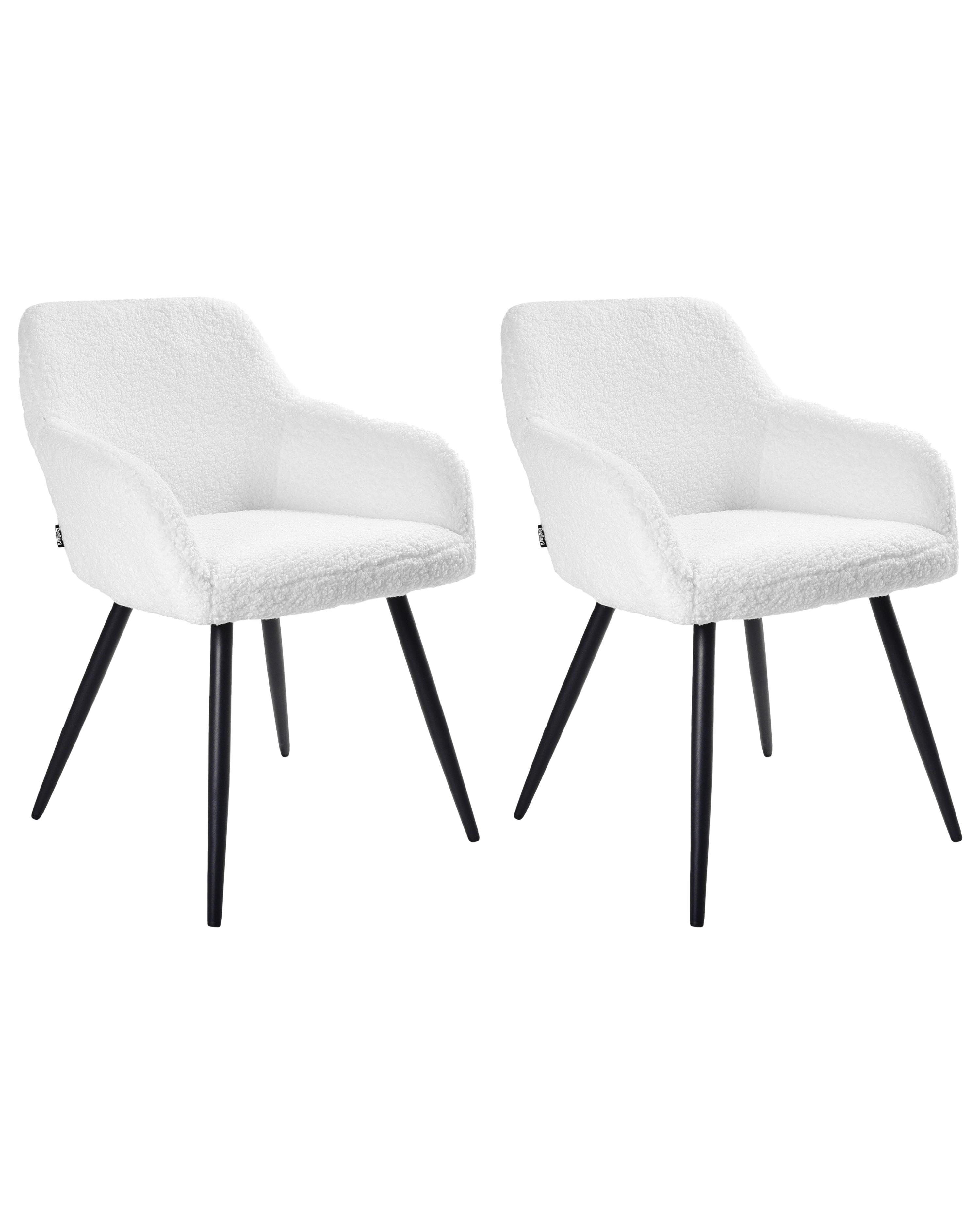 Set van 2 eetkamerstoelen CASMALIA Bouclé Gebroken wit