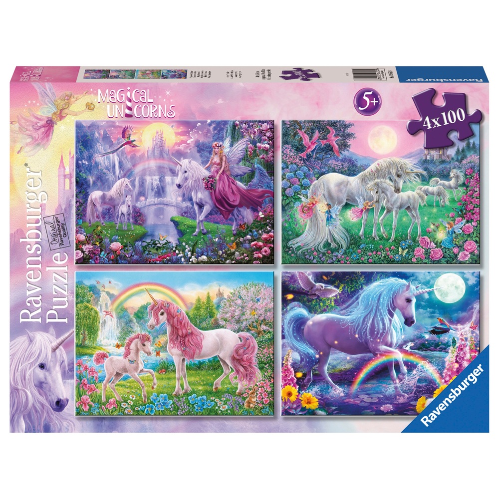Ravensburger Magische Einhörner 4 x 100-teiliges Puzzle-Bumperpack