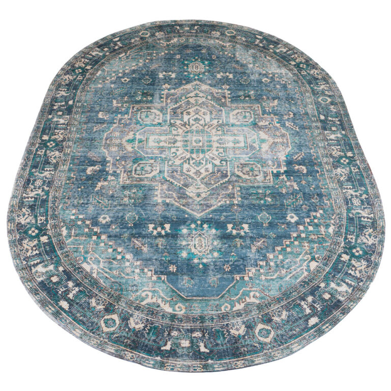 Vloerkleed Nora petrol - Ovaal 160 x 230 cm