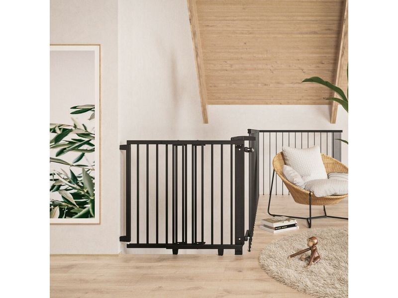 Geuther Treppenschutzgitter Schwarz 95 cm - 135 cm Treppenschutzgitter aus Holz