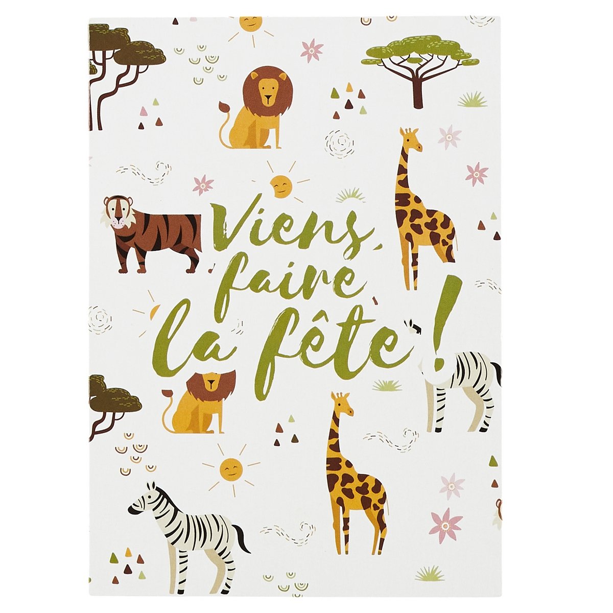 6 cartes invitation Savane