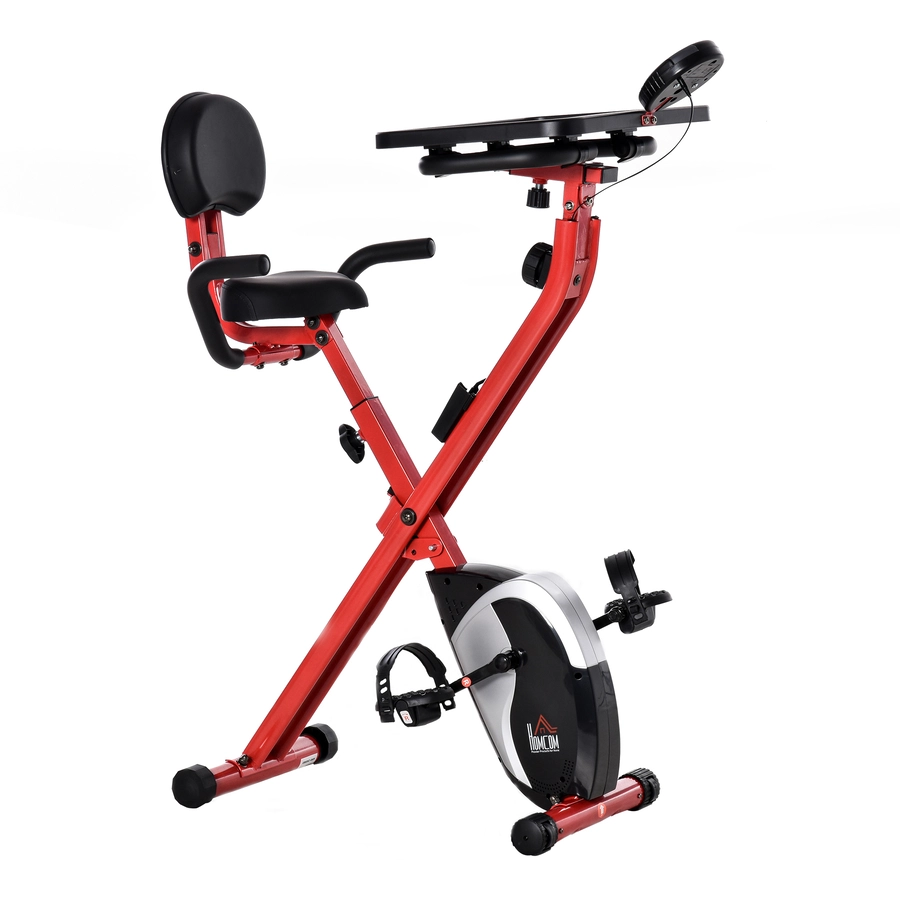 HOMCOM Heimtrainer mit 8 Stufen rot, schwarz