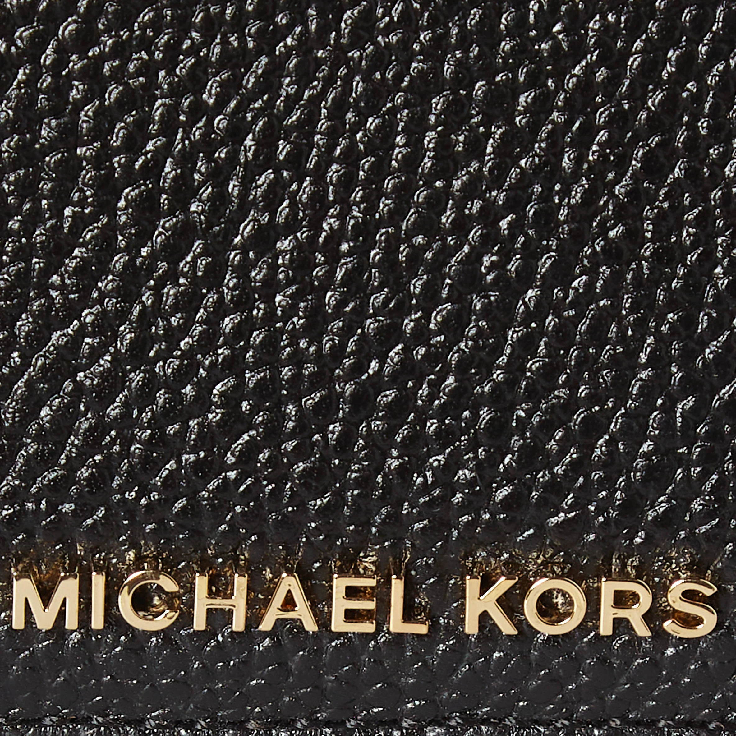 Michael Kors leren pasjeshouder Empire zwart
