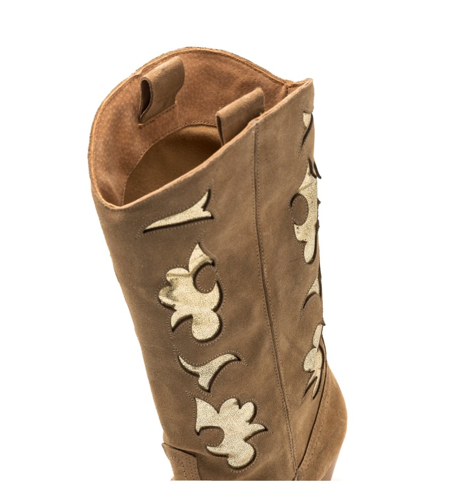 Botas Mustang Missouri em couro marrom - Salto de 5 cm -